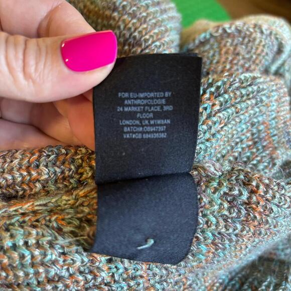 Anthropologie Multicolored Green Short Sleeve Knit Pullover Sweater Size S - Picture 7 of 7